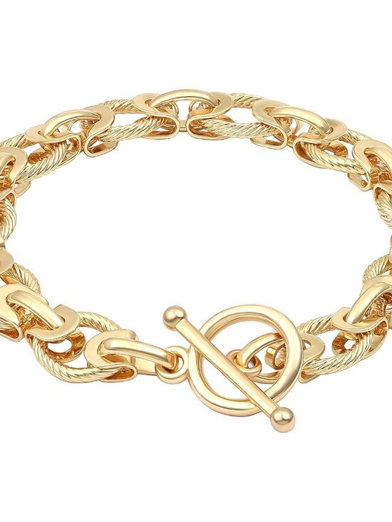 Other - 18k Gold Plated Personalized Chunky Cuban Oval Link Chain Bracelets for Men Togg